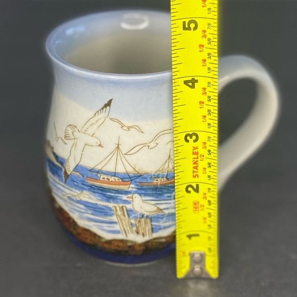 Otagiri Stoneware Coffee Mug Lighthouse Ocean Seagulls Blue Brown Gray 1… - Picture 8 of 8